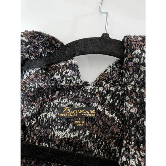 Baciano Boho Fringe Knit Cardigan Poncho Sweater Wrap Size S - Picture 5 of 6